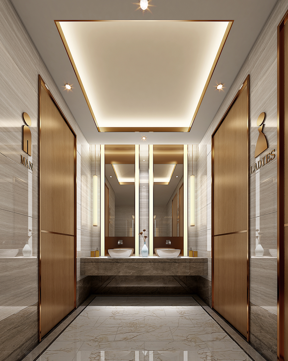 寫字辦公樓洗手間裝修設計效果圖